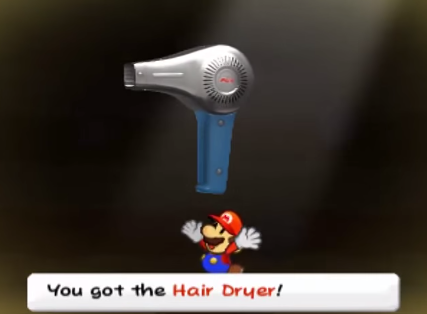 Figure 23: Mario finds a "Thing": the Hair Dryer.