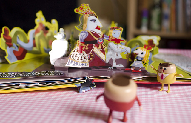 Figure 9: An example of a "real-life" pop-up book, telling the story of Alice in Wonderland. Photo by Fifi Yin.