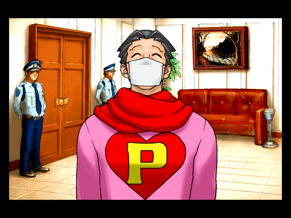 Figure 1: Phoenix Wright with white face mask